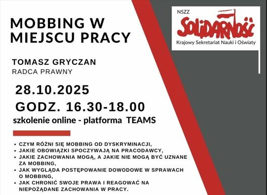 Szkolenie - Mobbing miejscu w pracy