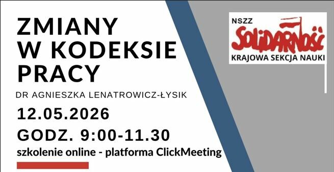 Szkolenie - ZMIANY W KODEKSIE PRACY